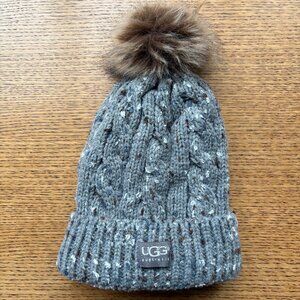UGG Grey Pom Pom Hat